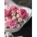 Букет №208 из крупных розовых пионов и французских малинных роз