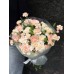Букет №214 из сортовой кустовой и одноголовой гвоздики и декоративной зелени