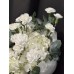 Букет №234 из сортовой кустовой гвоздики и белой гортензии 