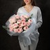 Букет №11 - роза Одноголовая Bridal Pink, эвкалипт Cineria, фисташка