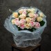 Букет №14 - роза Одноголовая Sweet Revival, Роза Одноголовая Talea, эвкалипт Cineria, фисташка
