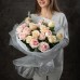 Букет №14 - роза Одноголовая Sweet Revival, Роза Одноголовая Talea, эвкалипт Cineria, фисташка