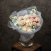Букет №15 - маттиола White Regal, Гвоздика Brut, роза кустовая Bоmbastic, Ранункулюс Clooney Hanoi, фисташка