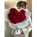 Букет №130 из красных вывернутых роз с бархатными лепестками 