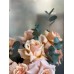 №135 Композиция на день Матери с вывернутыми нежно-розовыми розами в шляпной коробке