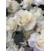 №136 Композиция с вывернутыми белыми розами в шляпной коробке
