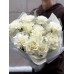 Букет №137 - из белых жемчужных вывернутых роз 