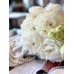Букет №168 - Букет невесты вытянутой формы с белой махровой эустомой (лизиантусом)