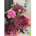 Букет №257 с хризантемами Бигуди, диантусами, брассикой, гортензией и эвкалиптом